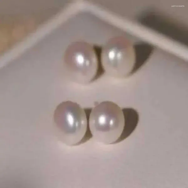 Orecchini pendenti 10-11MM Panino bianco Perla barocca Stud 18k Ago per orecchio Festa della mamma Anno classico Regalo di moda fortunato Fai da te Festa Donna