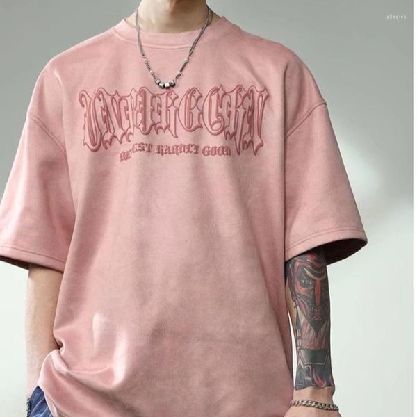 Magliette da uomo Maglietta con grafica lunare per uomo Donna Maglietta rosa Harajuku T-shirt estiva a maniche corte Streetwear Coppia Top Abbigliamento oversize