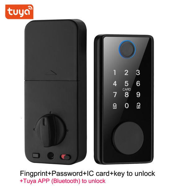 Smart Lock Smart Deadbolt Locks di Tuya Bluetooth App Password biometrica per impronte digitali Ingresso senza chiave Serratura della porta anteriore 230419