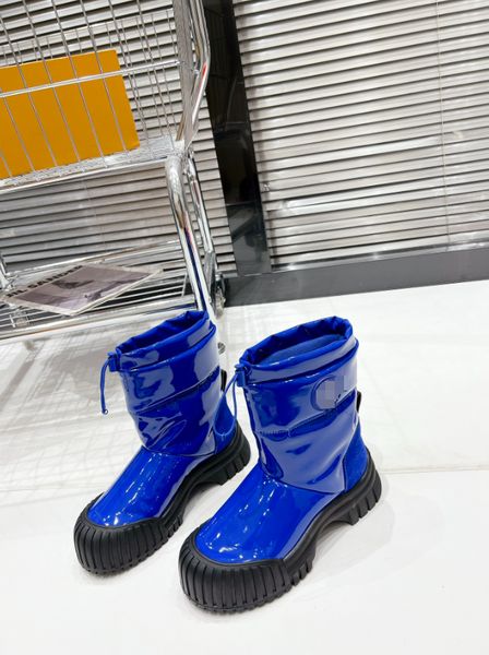 L2023Últimas botas de neve com fundo grosso e cabeça grande, botas curtas com cintas, botas femininas para meninas, bota azul lua, presente de Natal, simbakids, tamanho 35-40