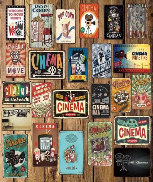 Mike86 CINEMA MOVIE POPCORN Metallschild Wandschild Poster Zuhause Retro Eisen Gemälde Kunst Weihnachten Geschenk Dekor Kunst FG514 H11106660101