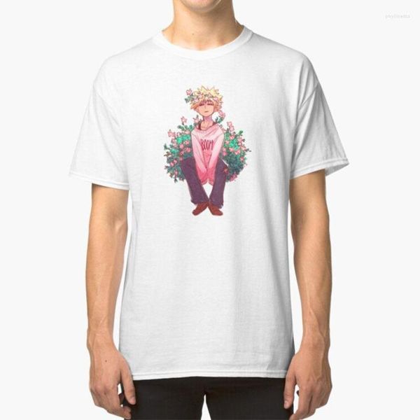 Herren T-Shirts Bakugou In Pink - Shirt Katsuki Mha Bnha Boku No Hero Academia Flowers