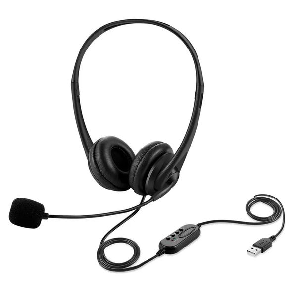 USB-Computer-Kopfhörer Call Center Leichtes kabelgebundenes Headset mit Mikrofon Musik PC-Kopfhörer für Büro-Laptop Mac Kinder DHL FEDEX