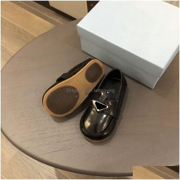 Flache Schuhe Kinder Loafers Jungen Lackleder Schwarz Mode Lässig Sier Hardware Für Kinder Mädchen Baby Drop Lieferung Mutterschaft Dhkub