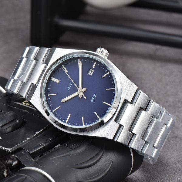 Mens Mulheres TISSOTITY Relógios Cronógrafo Movimento Mecânico Automático Relógio Masculino Relógio Luxo Negócios 1853 Relógios de Pulso Designer Homens PRX Relógio Montre de Luxe