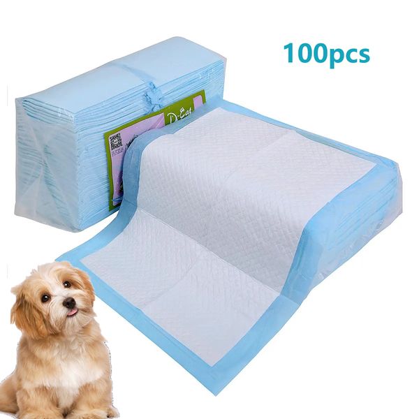 Altre forniture per cani 50100pcs Pannolini per animali domestici Tappetino per pannolini pulito e sano per animali domestici Pannolino usa e getta per cani Gatto Deodorante spesso Cucciolo Pannolino per urina per animali domestici 230419