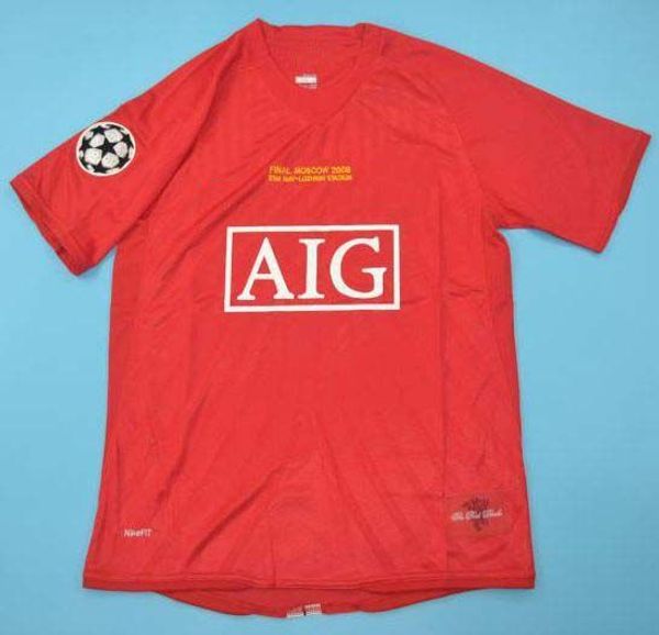 Top 2008 Final Moscow Ronaldo Retro Trikots Klassiker Vintage 08 09 Scholes Vidic Soccer Jersey Rooney Football Shirts Giggs Utd Maillot de Foot 2229