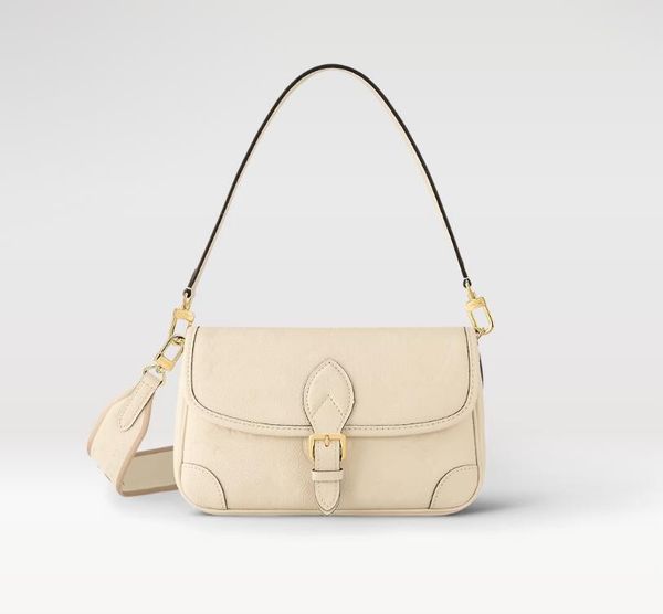 Designer-Tasche 7A Diane Satchel-Tasche mit Kreuzkörpergurt Leder Creme Full Black Umhängetaschen Klassische Cross-Body-Umhängetasche