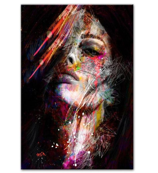 Abstrato graffiti arte pinturas de parede impressão em tela pop arte impressões em tela meninas modernas para sala estar decoração da parede 7170653