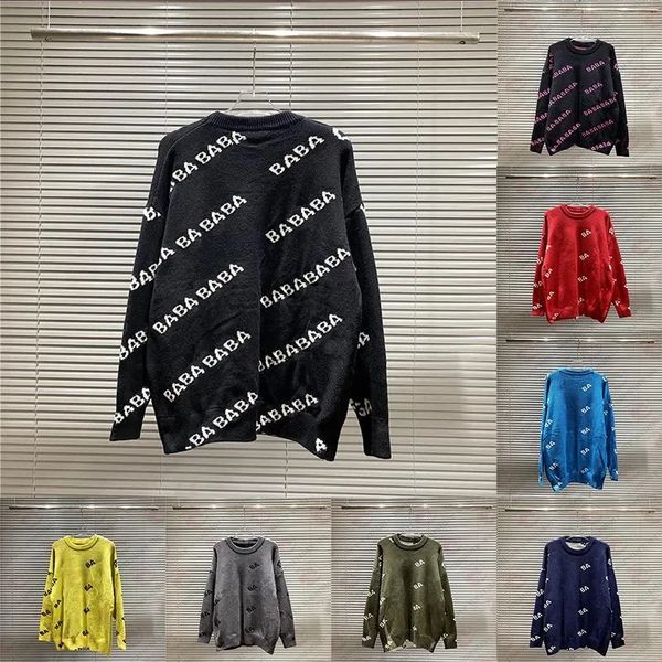 Tasarımcı Sweater Kadın Üst düzey Örgü Sweater Ezmesi Mektup Baskı Sweaters Kadın Rahat Yuvarlak Karga Boyun Uzun Kollu Sweaters Sweatshirts Klasik Eğlence