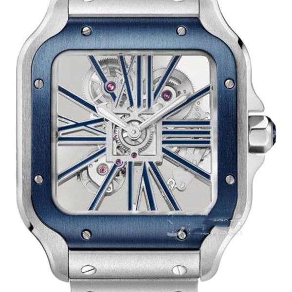 Carier Luxury zf-factory Orologi da uomo Orologio scheletrato quadrato superiore Orologio da 40 mm Orologio da polso al quarzo business casual con aghi luminosi in acciaio inossidabile