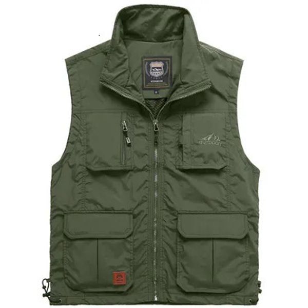 Gilet da uomo 2023 Mens Quick Dry traspirante Multi Pocket Mesh Vest senza maniche Giacche Uomo Outwear Gilet da pesca Abbigliamento di marca 230420