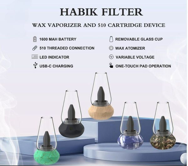 Hato Habik Filter Vaporizzatore per erbe Vaporizzatore per cera 3 in 1 Vaporizza l'impianto DAB elettronico