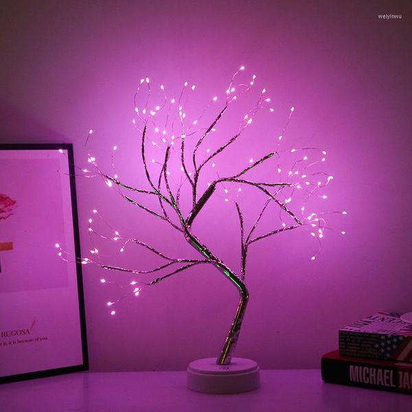 Nachtlichter Weihnachtsgeschenk LED Baum Licht USB 3D Tischlampe Kupferdraht Dekor Fee Für Indoor Home Holiday Lampka