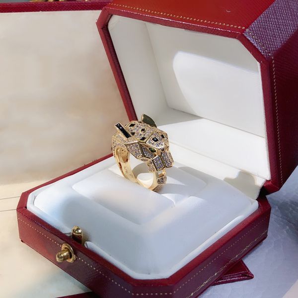 Panthere BIG Anello testa di leopardo per uomo designer per donna smeraldo diamante riproduzioni ufficiali gioielli regalo di lusso per la fidanzata 029