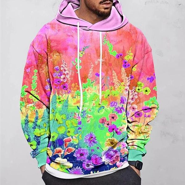 Hoodies masculinos floral graffiti impresso moletom com capuz respirável tênis blazer outono rua casual wear inverno quente