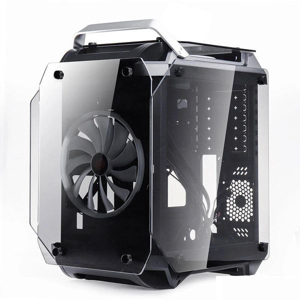 Casos de computador Coolman Vidro temperado Atx Gaming Case Água Cool Air PC com dois ventiladores de resfriamento de 200mm - Computadores de entrega de gota azul Netw Dhpmu