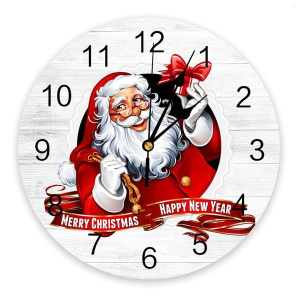 Настенные часы Санта -Клаус деревянные зерновые часы современный дизайн