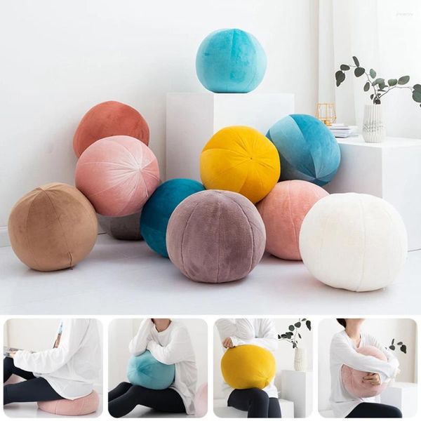 Kussen Nordic Velvet Candy Kleur Ronde Morning Ball Home Decoratieve Sofa Art Room Salon Gallery Floor Futon