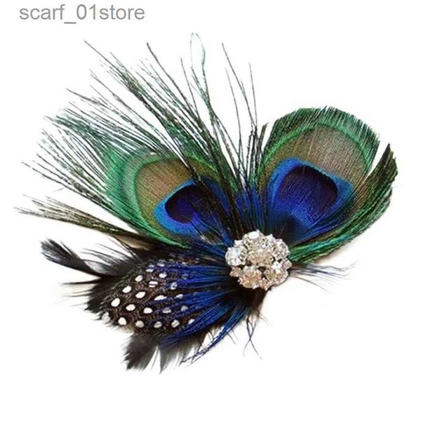 Fermagli per capelli Barrettes Fermaglio per capelli da donna Piuma Fascinator da sposa Grande Gatsby Fascia perla Perla Charleston Copricapo floreale Accessori per capelli forcinaL231120