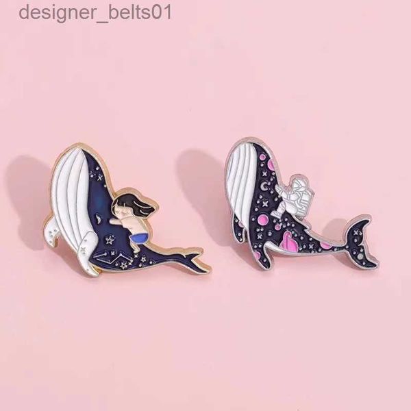 Pins Broches Walvis Astronaut Emaille Pins Dieren Lel Kids Badge Tas Metalen Sieraden Groothandel Broche ly Accessoires Kleding Gratis verzendingL231120