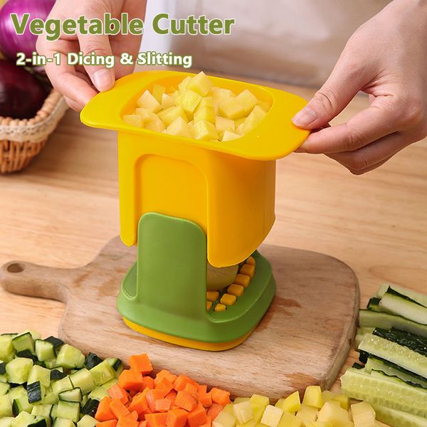 Utensili per frutta e verdura Chips Maker Carota Patata Cippatrice Macchina Pressione manuale Taglierina per verdure Patate Veggie Chopper Affettatrici Utensile da taglio a cubetti 230419