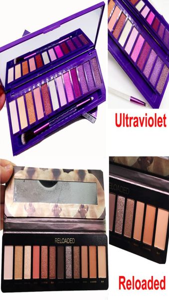 Nova paleta de sombra de olho ultravioleta 12 cores recarregada paleta de sombra com pincel maquiagem nu fosco shimmer sombra dhl sh6116907