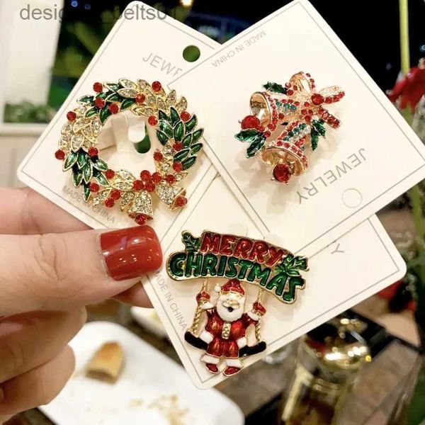 Pins Broschen Weihnachten Emaille Brosche Schneemann Weihnachtsmann Baum Kranz Metall Pins Modeschmuck Geschenk Für Frauen Frohe Weihnachten Dekor Geschenke L231120