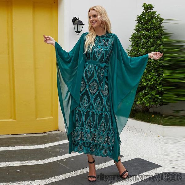 Vestido étnico lantejoulas abaya dubai peru hijab vestido muçulmano kaftan vestidos islã abayas for feminino manto lonte vetement femme qatar