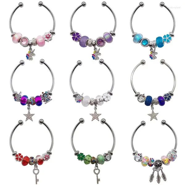 Braccialetti con ciondoli Kit per realizzare braccialetti con catena e perline acriliche colorate dorate Set di gioielli fai da te per la casa