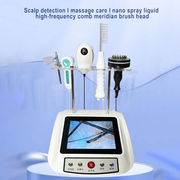 Heißer Verkauf Desktop-Kopfhaut-Gesundheitsanalyse-Behandlungsmaschine 5-in-1 Fettiger Haarschlitz, erweiterter Therapie-Nano-Spray-Meridian-Bürsten-Kopfhaut-Sterilisationssalon