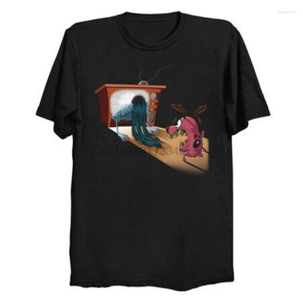 Erkek Tişörtleri Korkak Köpek ve Yüzük Samara Komik Siyah T-Shirt Muriel Bagge S-3XL Son Stil Tişört