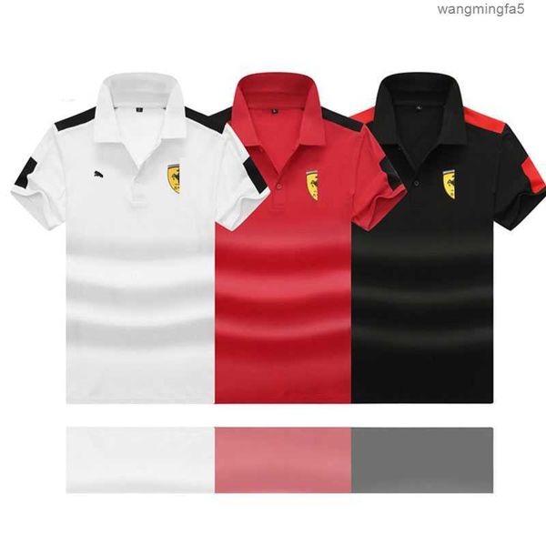 Fatos masculinos moda polos luxo italiano malhas designer camisa rua bordado pônei f1 equipe t-shirt polo fórmula um terno de corrida zepd