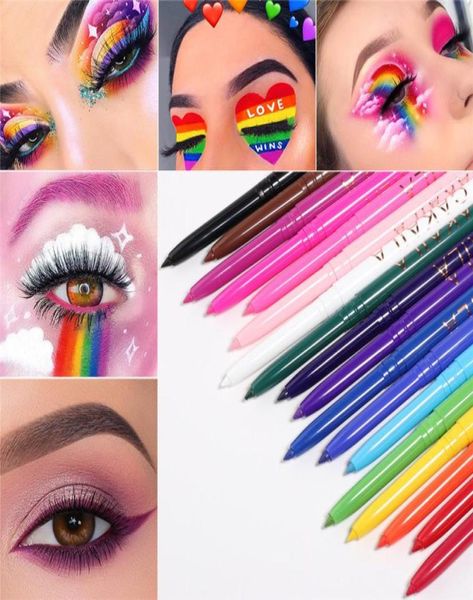 18 colori Raninbow Eyeliner liquido impermeabile colorato opaco affascinante Eye Liner blu rosso verde bianco oro marrone Eyliner Pen3607435