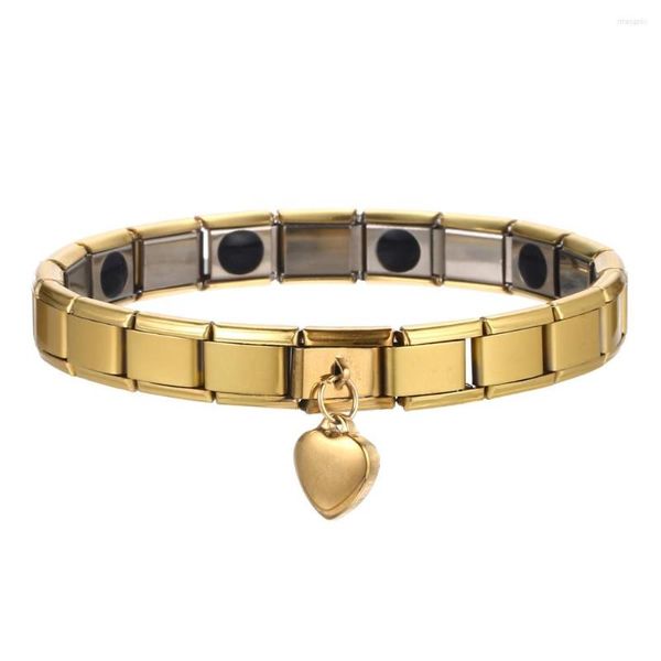 Charm Armbänder MisenBaBa Edelstahl Elastische Kette Herz Germanium Magnetisch Für Frauen Gesundheitspflege Balance Energie Armband Schmuck