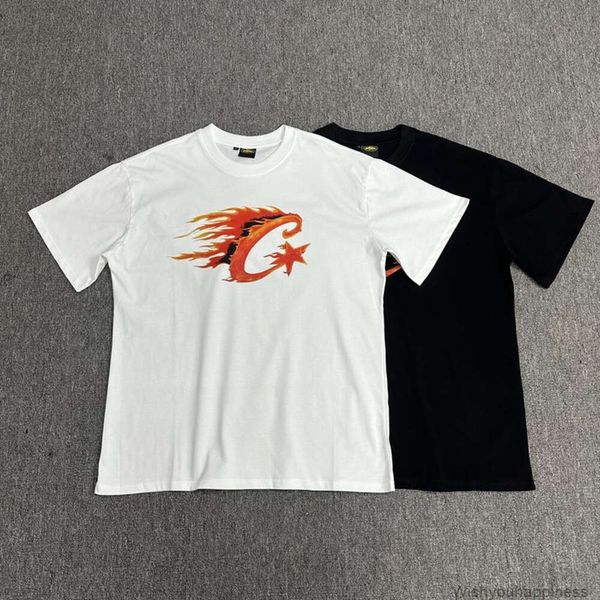 Luxury Flame Letter C Printed Tee for Men and Women - Loose Fit, Relaxed, Unisex y2k fashion men