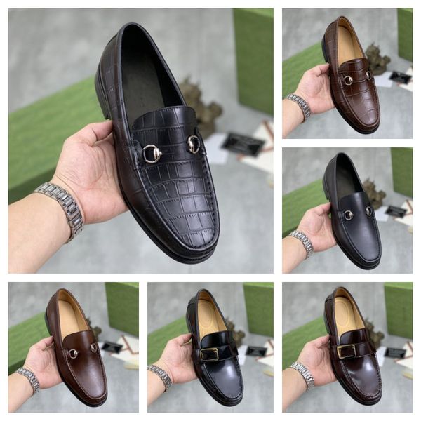 6 estilo novos sapatos formais masculinos fivela dupla decorado vermelho e verde webbing conjunto pé preto negócios sapatos de couro casuais tamanho 38-46