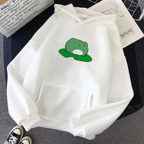 Erkek Hoodies Yaz Lotus Yaprağı Kurbağa Büyük Boy Hoodie Sweatshirt Unisex Erkek ve Kadın Harajuku Sıcak Külot Pembe Kadın Kore Stili