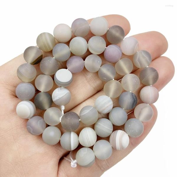 Perlen, natürlicher matter Jaspis, gefrosteter Achat, Quarzstein, rund, loser Abstandshalter, für die Schmuckherstellung, Halskette, Armband, 35,6 cm, B542