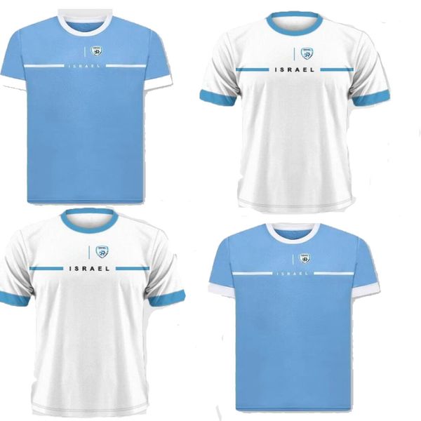2023 2024 Israel Fußballtrikots Heim Auswärts Dritter Blau Weiß Camisetas de Futbol Maillots de Foot Männer Fußballhemden Männer S-4XL Kurzarmuniformen Benutzerdefinierte Kits Top