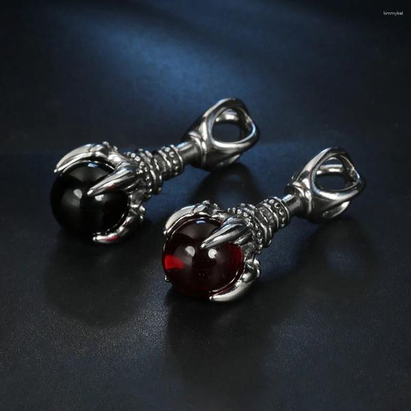 Ожерелья с подвесками, модное ретро-креативное ожерелье с когтями дракона для мужчин и женщин, панк-хип-хоп, красный черный камень, вечерние ювелирные изделия, подарки оптом