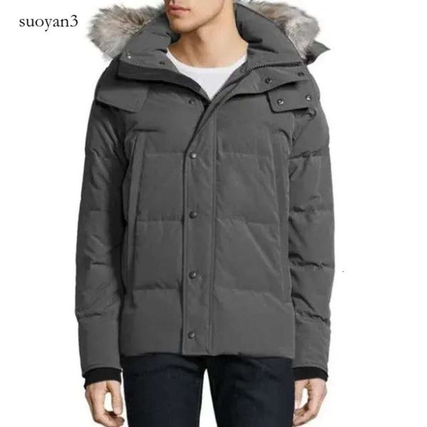 Kanada Winter Männer Puffer Jacken Echt Wolf Pelz Designer Homme Windjacke Jassen Oberbekleidung Mit Kapuze Fourrure Manteau Daunenjacke Mantel