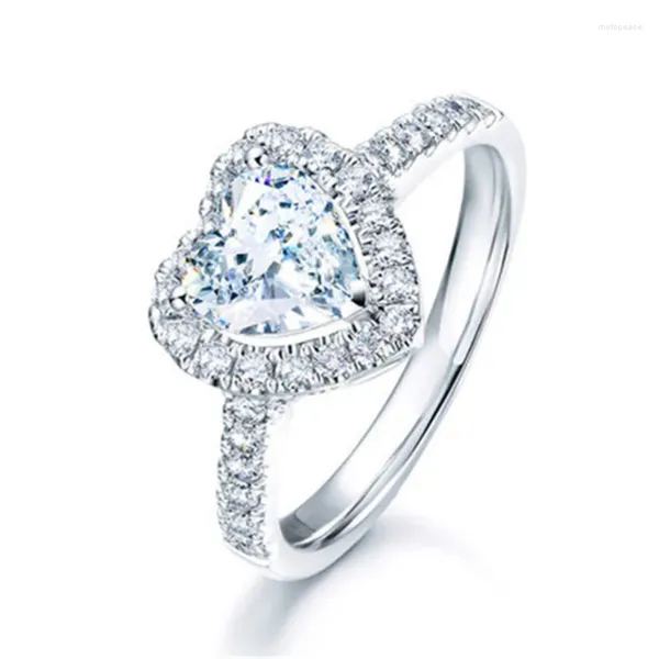 Küme halkaları kadınlar için kalp klasik bijouterie güzel mücevherler s925 sterling düğün nişan yüzüğü aksesuarları bayanlar anillos