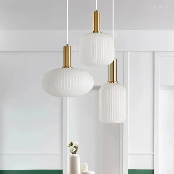 Lâmpadas pendentes branco moderno restaurante pendurado luzes led nordic simplicidade combinação livre estilo diy droplight quarto lâmpada de cabeceira