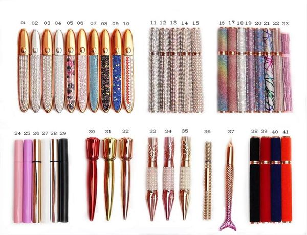 En yeni 12 Styles Self -Yapısal Eyeliner Pen Tutkal Yanlış Kirpikler için Manyetik Su Geçitli Göz Kalemi Kalem Üstü Kalite8250883