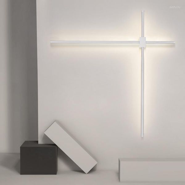 Wandleuchten Moderne Schwarz Weiß Cross Line Led Lampe Wohnzimmer Schlafzimmer Dekoration Lichtleiste Loft Home Wandleuchte Leuchten