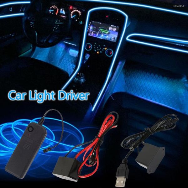 Sistema di illuminazione Auto Led Strip Light Flessibile Neon EL Wire Driver Inverter USB Ciggrette Plug Adapter Controller 3V 5V 12V