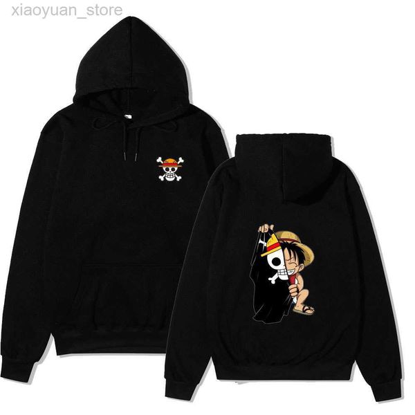 Herren Hoodies Sweatshirts Herren Manga Grafik Hoodie Herren/Damen Japanischer Anime Lustiger Luffy Beliebter Harajuku Print Hip-Hop Pullover Sweatshirt