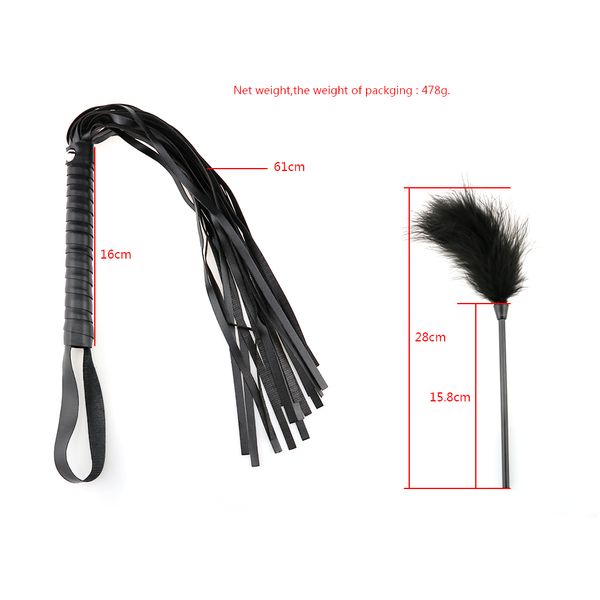 SM Bondage regolabile 10 pezzi Kit BDSM Set Imbracatura per il corpo Giocattolo del sesso erotico per coppie Manette per il sesso Frusta in pelle Gioco fetish