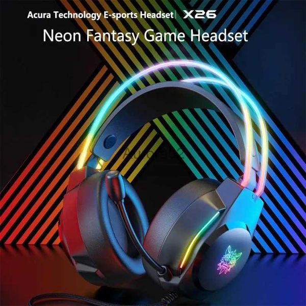 Handy-Kopfhörer, Gaming-Headset, PC-Stereo-Gaming-Kopfhörer mit Mikrofon, LED-Licht, reduziert effektiv Lärm für Laptop, einen Controller, Gamer, YQ231120